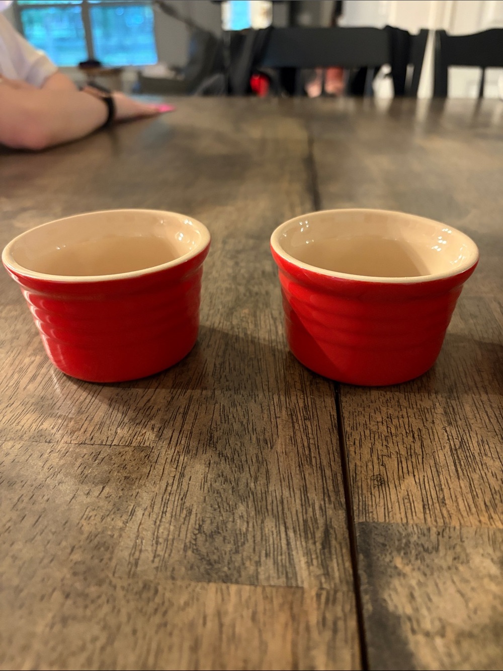 Le Creuset Red Ceramic Ramekin Set - Glossy Ivory Interior